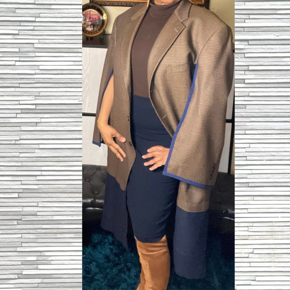 Upcycled Cape Sleeve Trench Coat